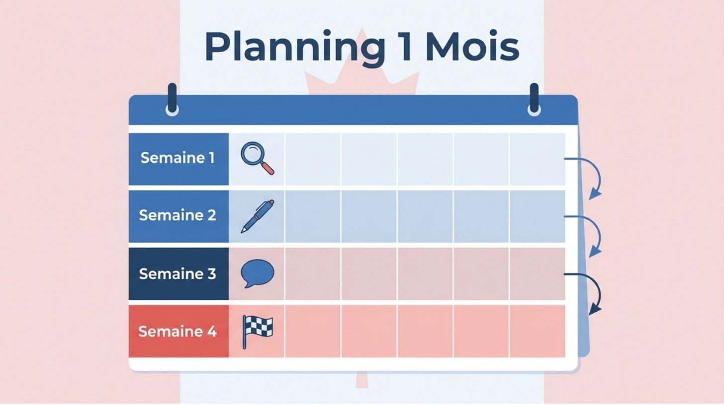 Se préparer au TCF Canada en 1 mois : planning jour par jour