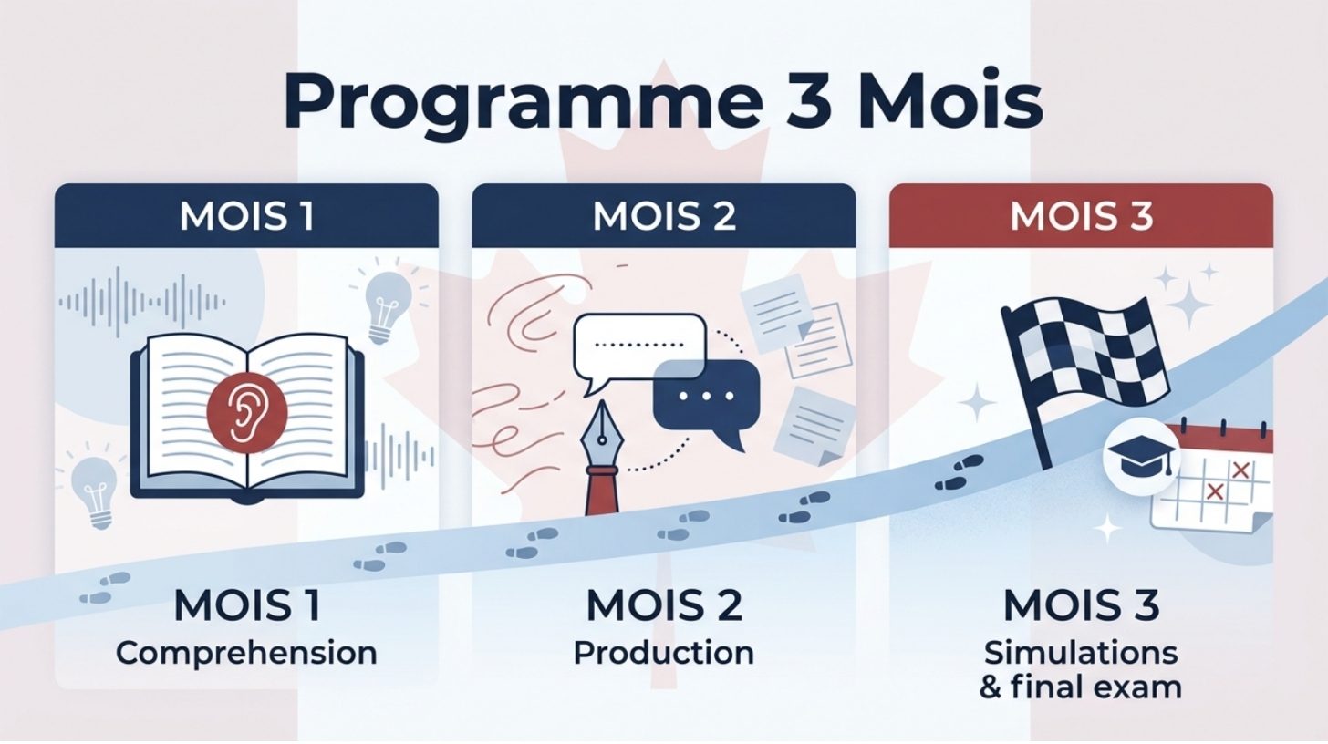 Se préparer au TCF Canada en 3 mois : le programme complet