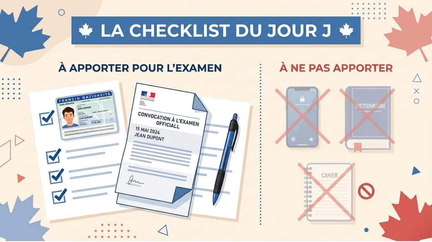 Que faut-il apporter le jour du TCF Canada ? La checklist complète